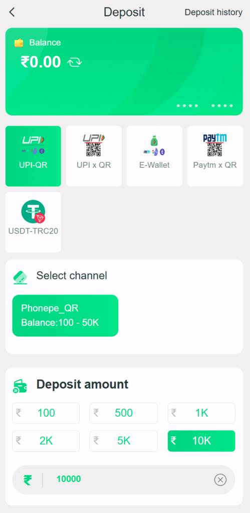 YaarWin Wallet Screen
